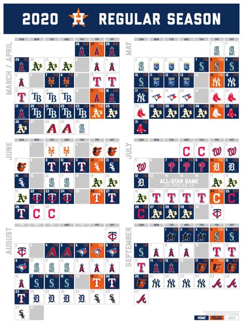 Houston Astros Schedule Printable